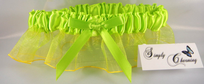 Lime Green Ombre Prom Garter